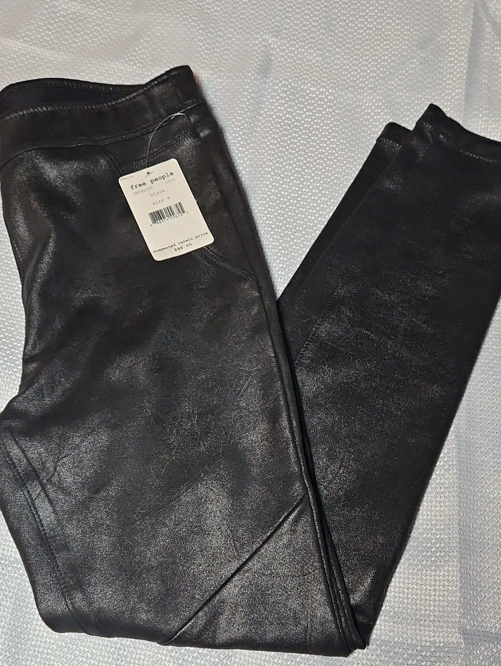 Free People Black Faux Leather Jeggings
